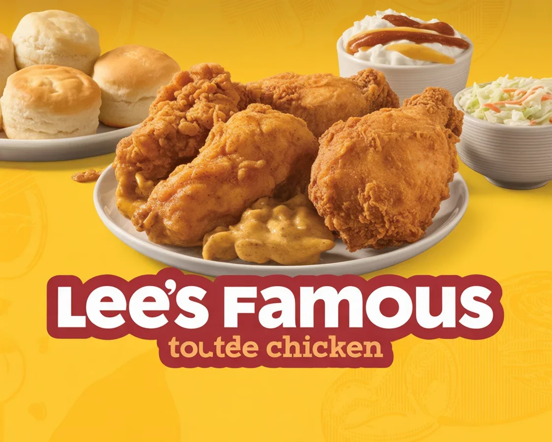 Grab 7 Lee's Famous Recipe Chicken Coupons for Big Savings! 1 Lee's Famous Recipe Chicken providing hand-breaded fried chicken and exclusive coupons.