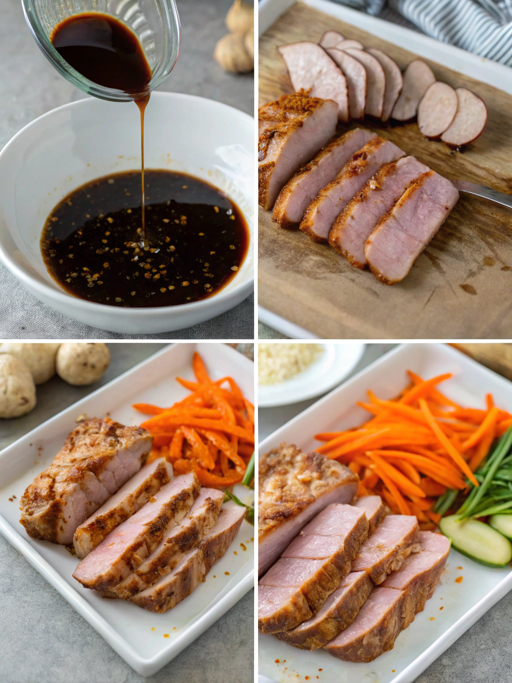 teriyaki pork tenderloin preparing steps
