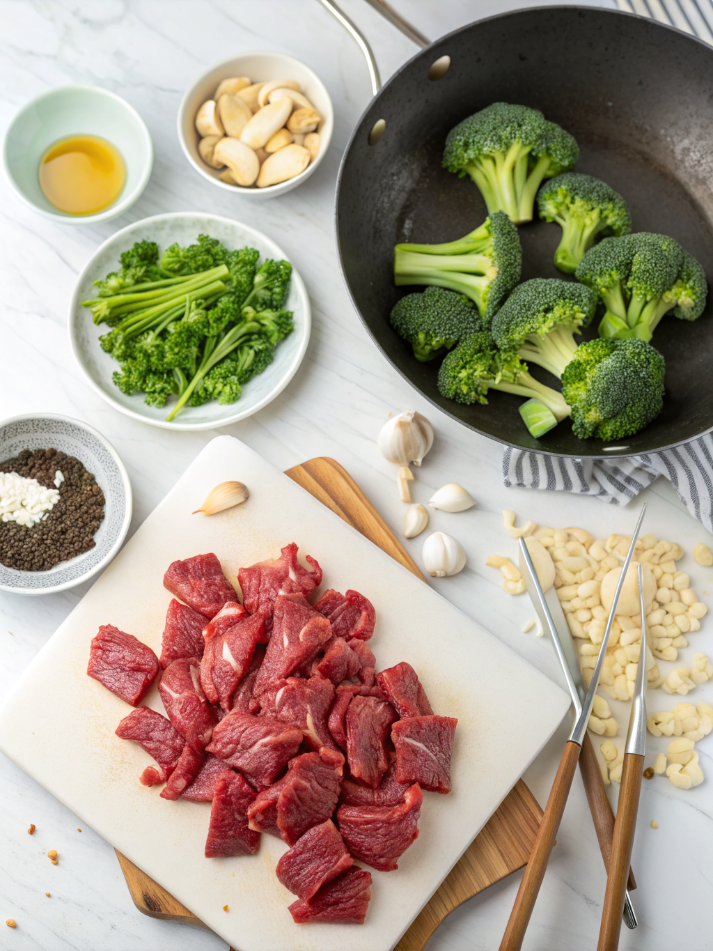 beef and broccoli preparing steps