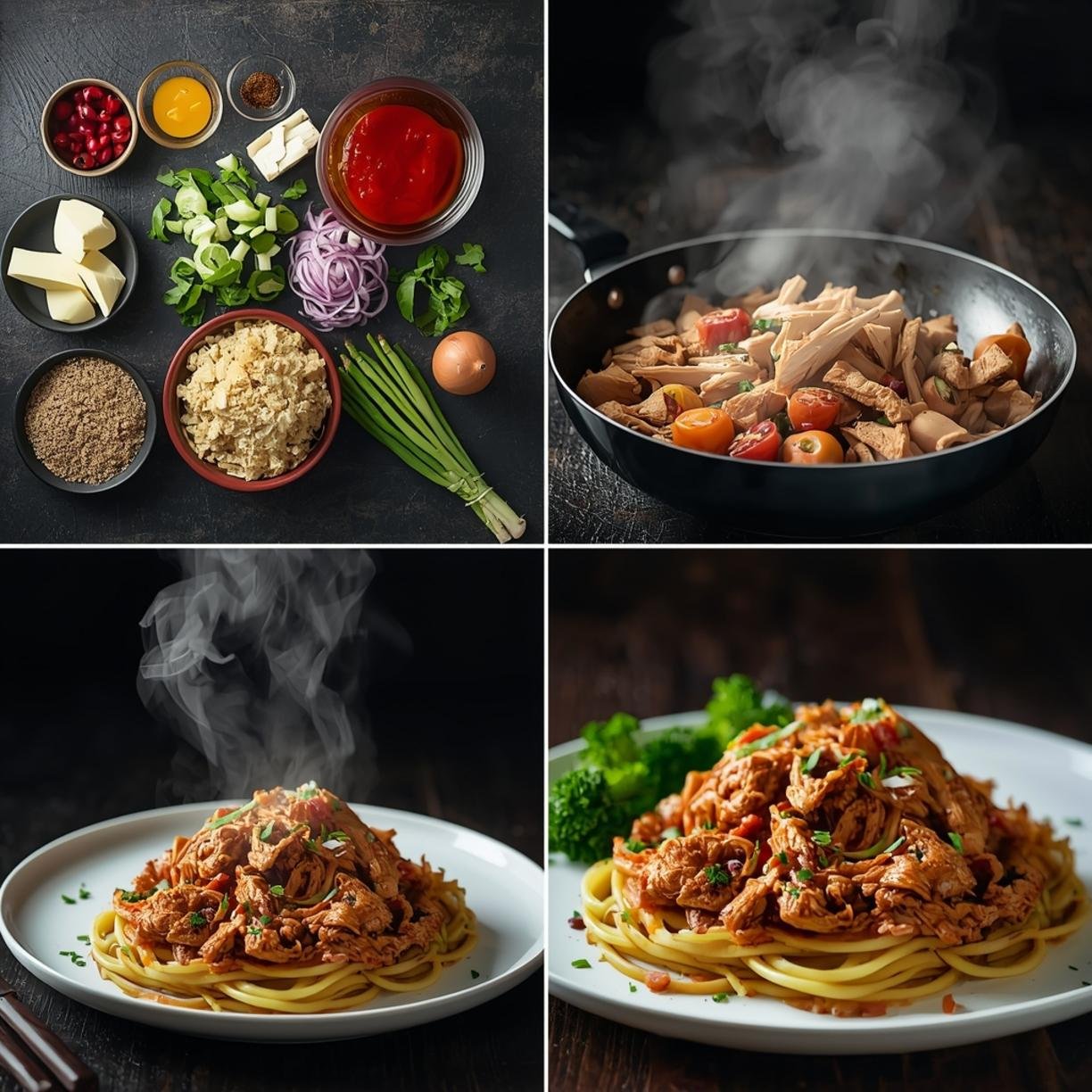 Step by step process for shredded chicken recipes​