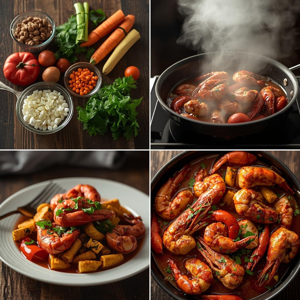 Step by step process for cajun seafood boil recipe​