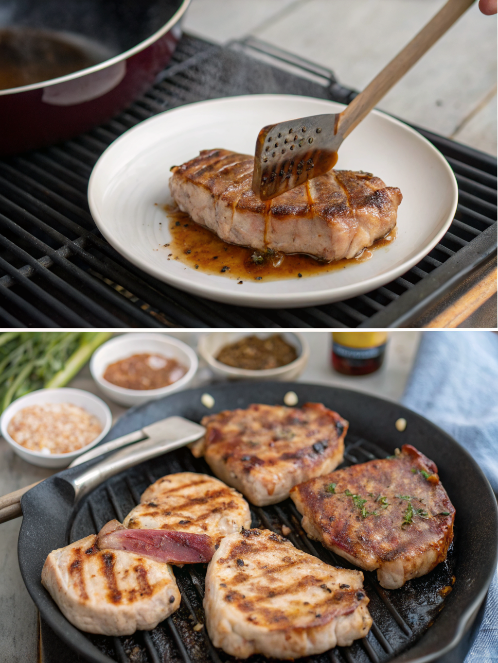 grilling pork chops preparing steps